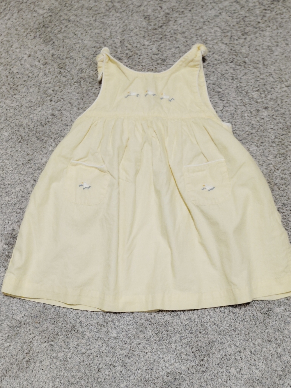 ANAVINI Soft Pastel Yellow Girls' Casual Pocket Dress